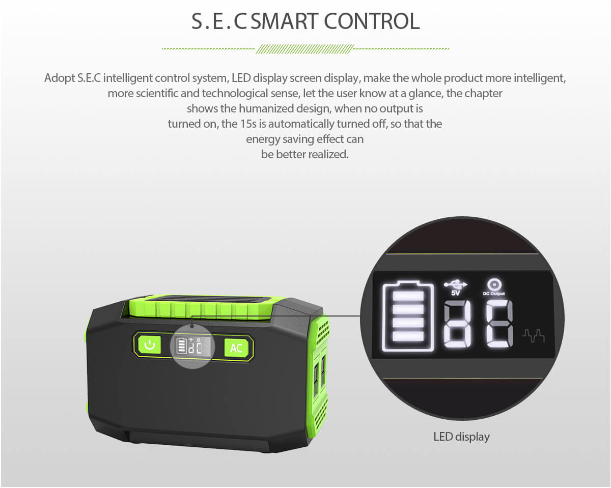 Portable Power Station with led display control