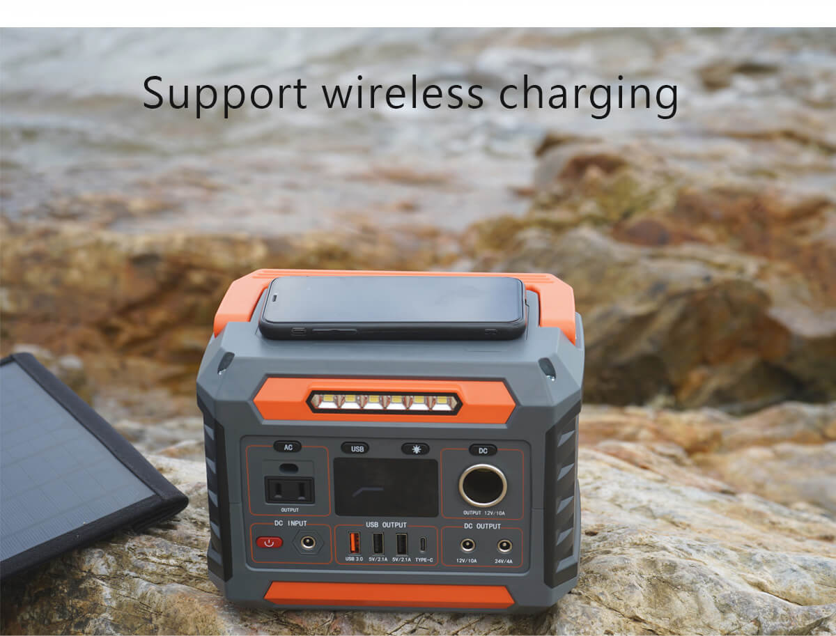 300w portable small power station detail wireless charging