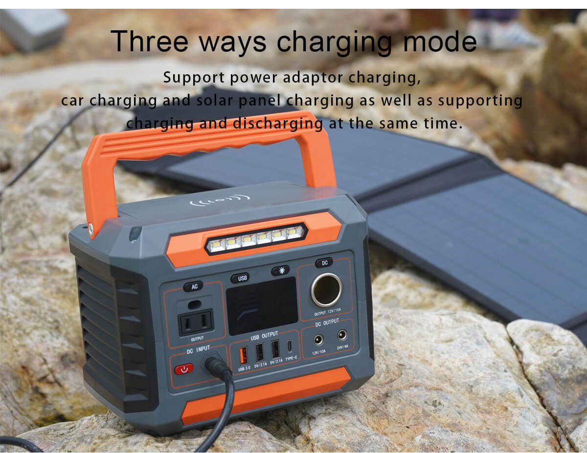 300w portable small power station charging mode