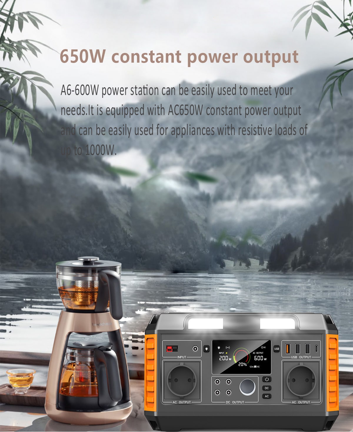 portable battery power station 600w detail